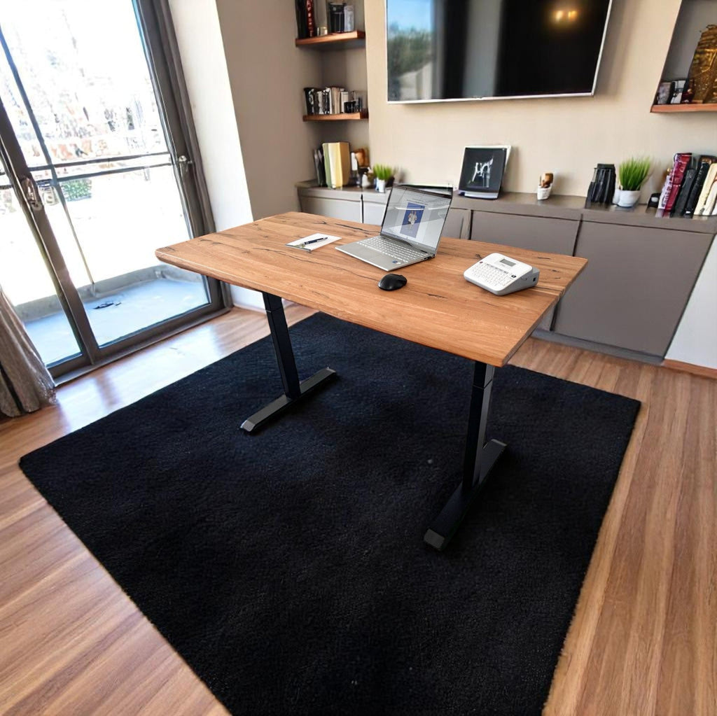 Höhenverstellbarer Schreibtisch Klenk - Massivholz 160x80 cm