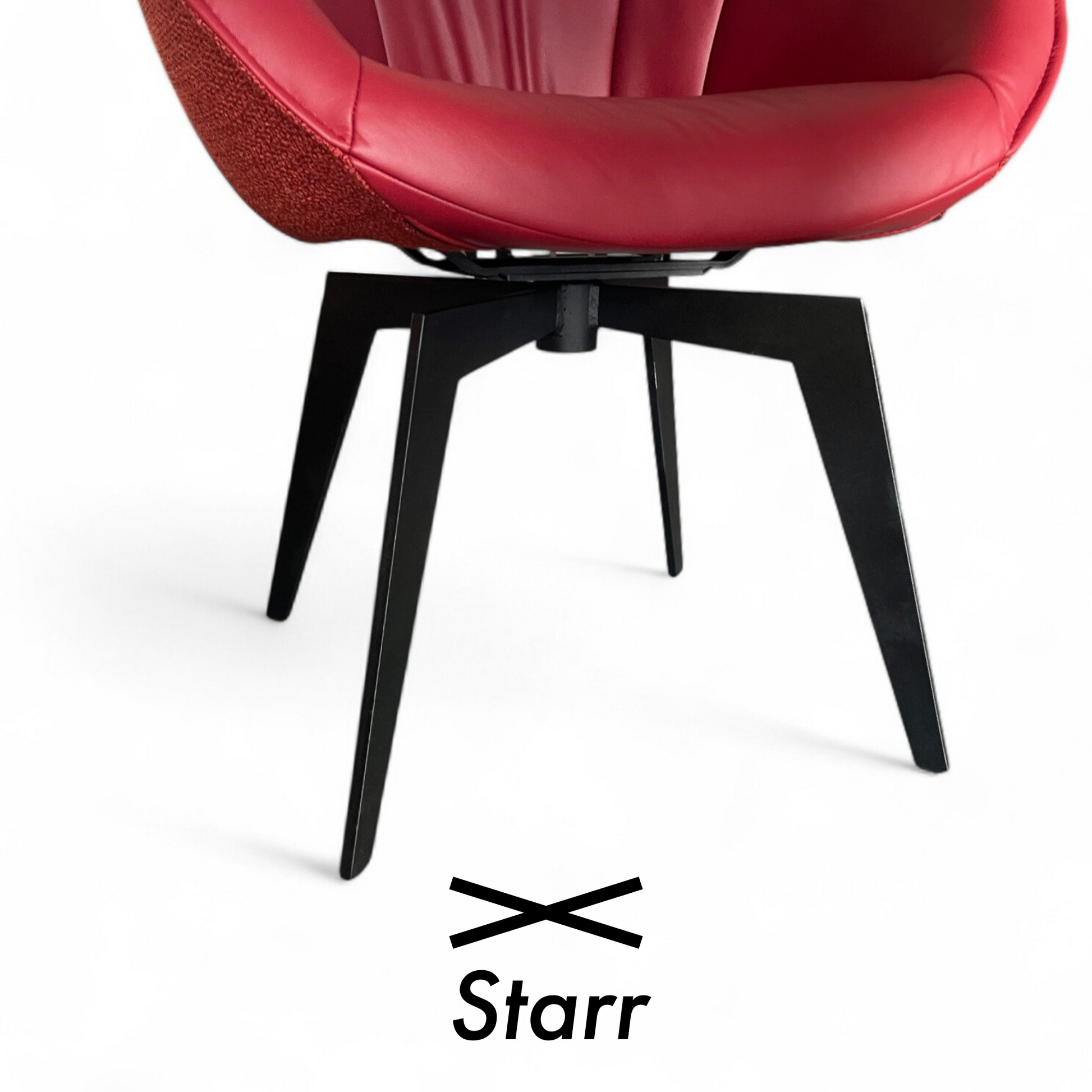 W.Schillig 6er Stuhl-Set 11644 „toraa“– Leder Rosso & Stoff Terracotta