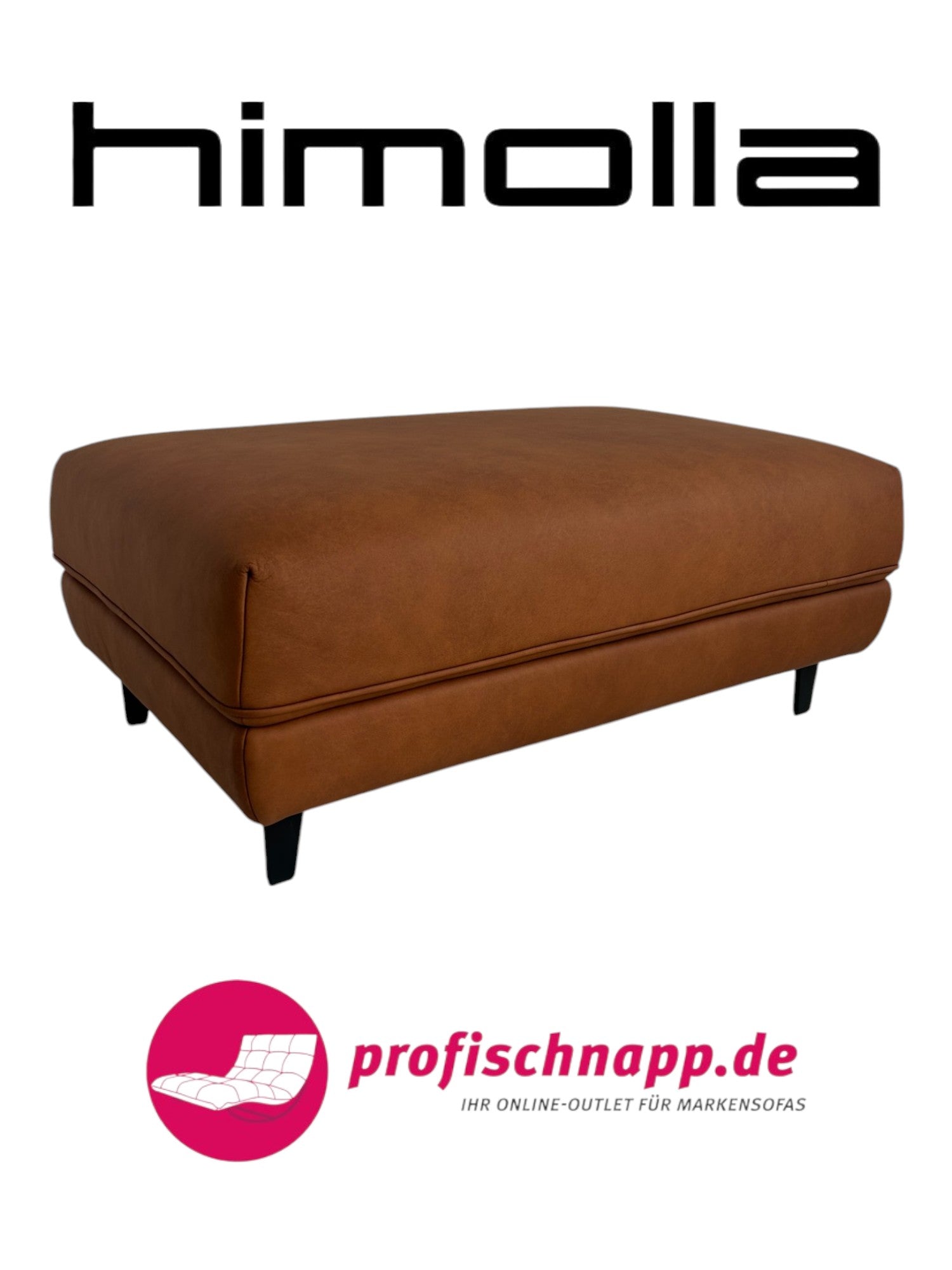 Sofahocker Himolla 1456 – Eleganter Lederhocker mit 4 Füßen in Leonessa Almond