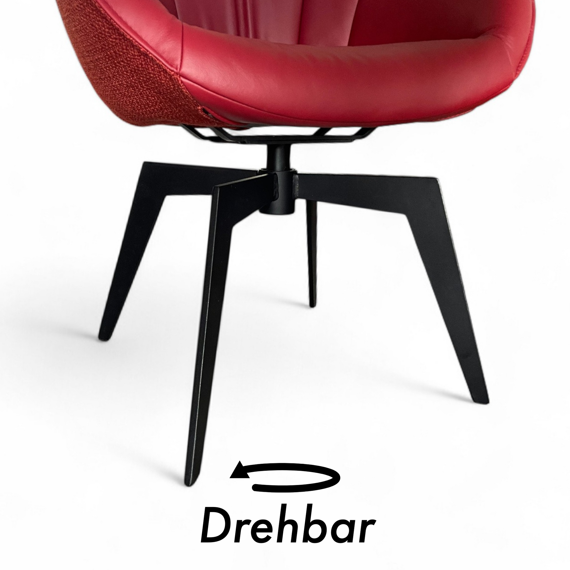 W.Schillig 6er Stuhl-Set 11644 „toraa“– Leder Rosso & Stoff Terracotta