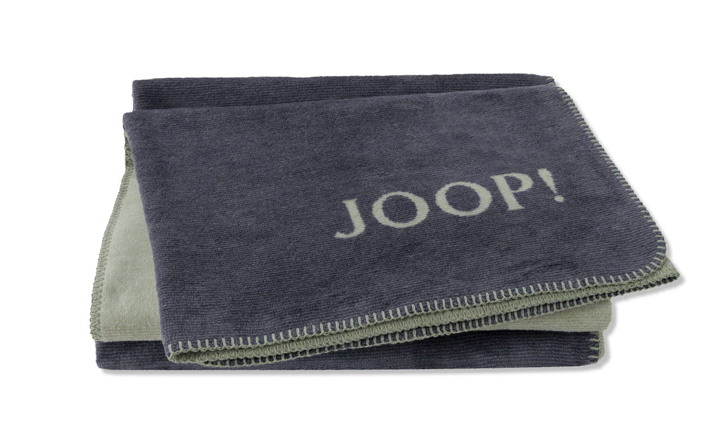 JOOP! Wohndecke Melange-Doubleface Navy-Oliv 150 x 200 cm