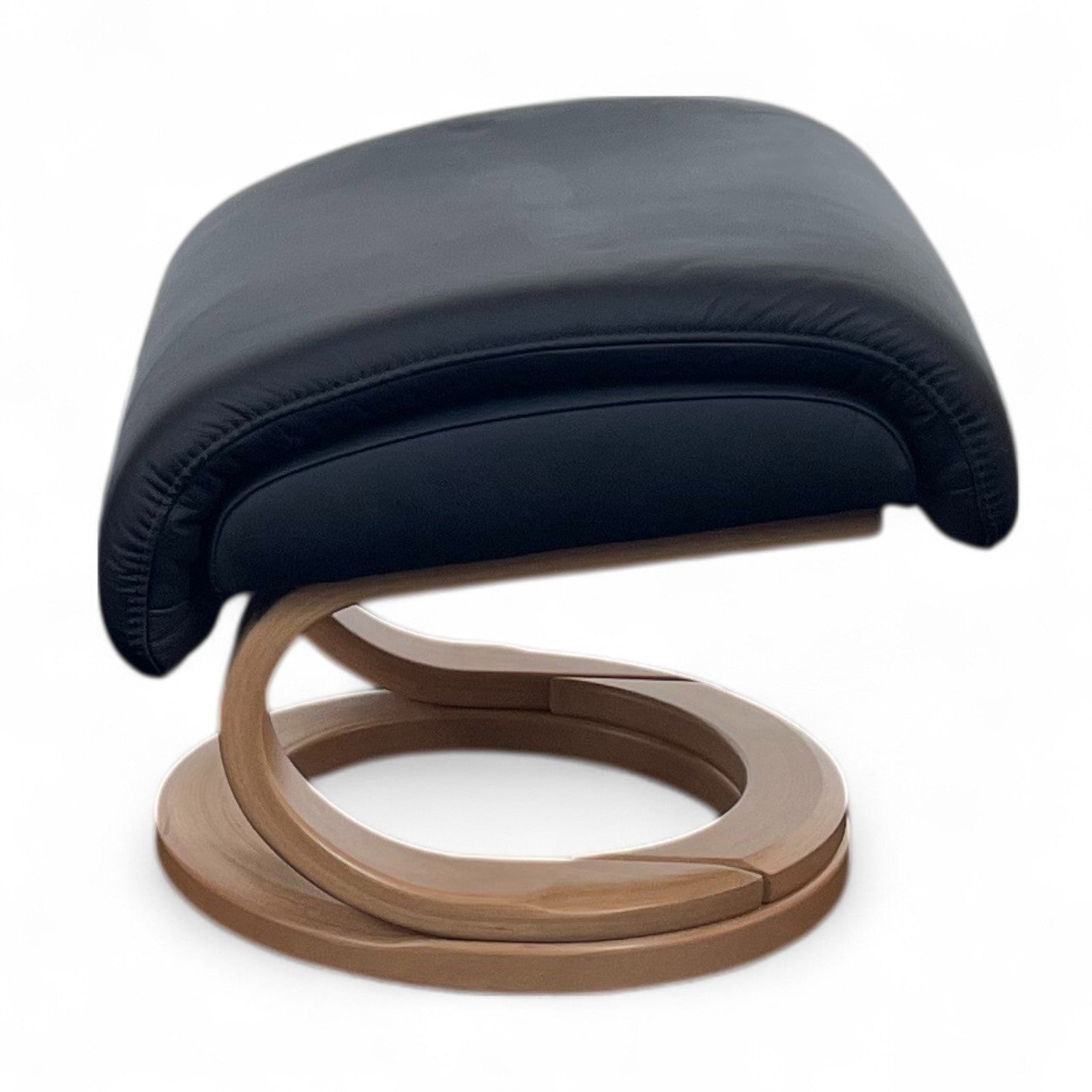 Sessel Himolla 7037 ZeroStress – Leder Black, mit passendem Fußhocker