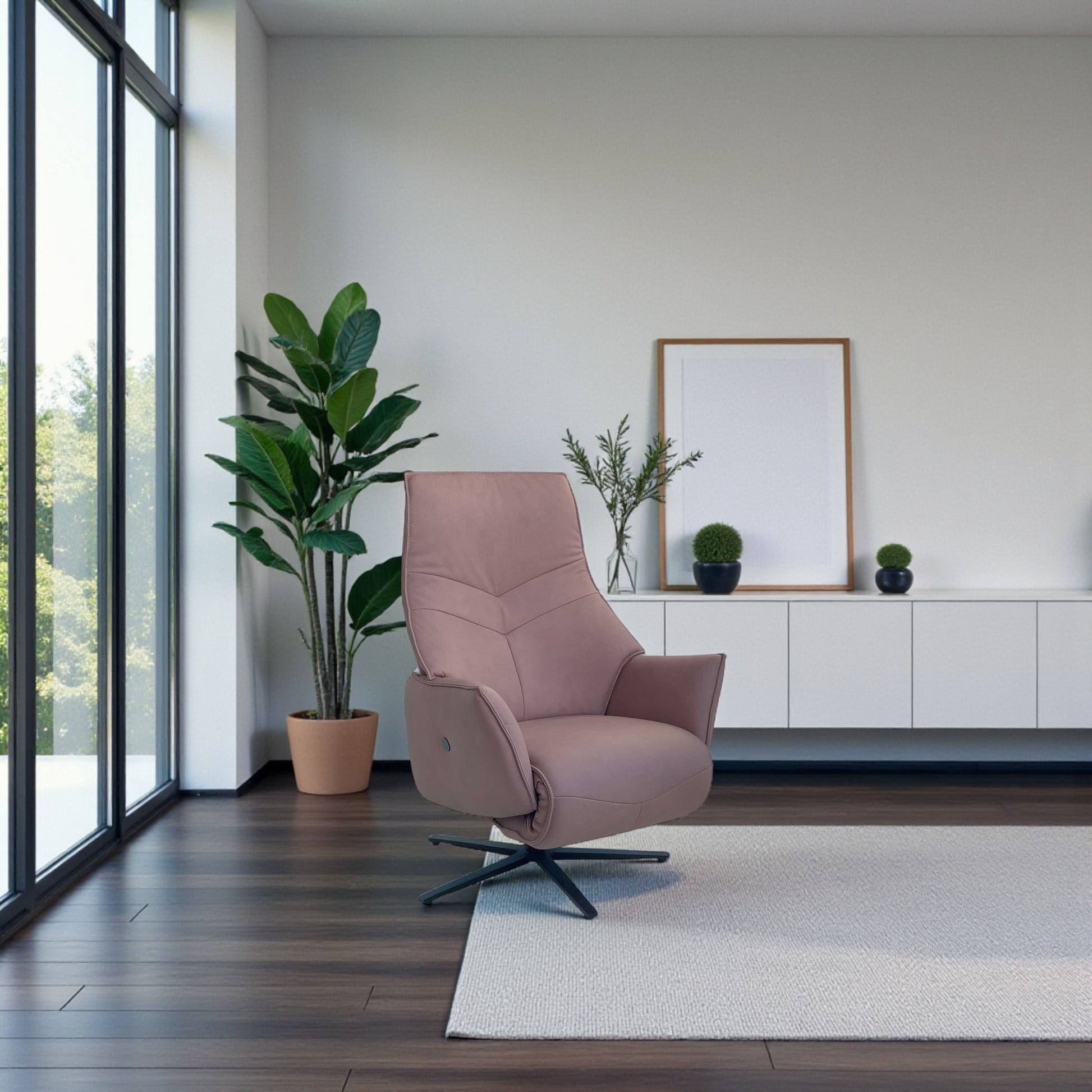 Sessel Himolla 7911 S Lounger Relaxer elektrisch - Leder Leonessa Lachs