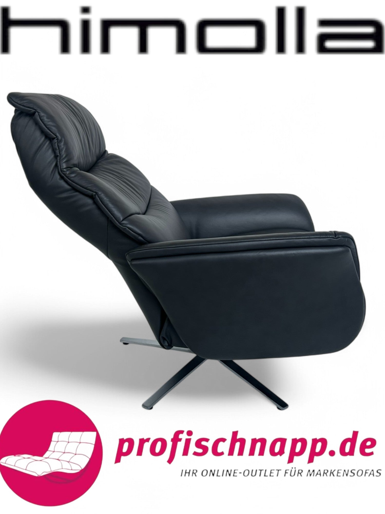Sessel Himolla 8951 Easyswing Relaxsessel manuell – Echtleder Soft 31 Moor, ergonomisch & drehbar mit Sternfuß aus Edelstahl