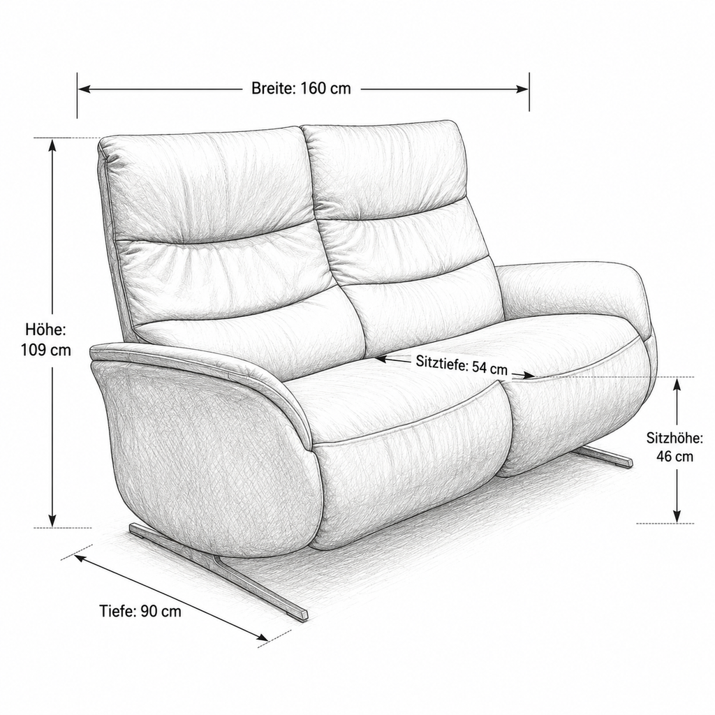 Himolla 4051 Cumuly Comfort – 2,5-Sitzer in Longlife Rustika Zinn