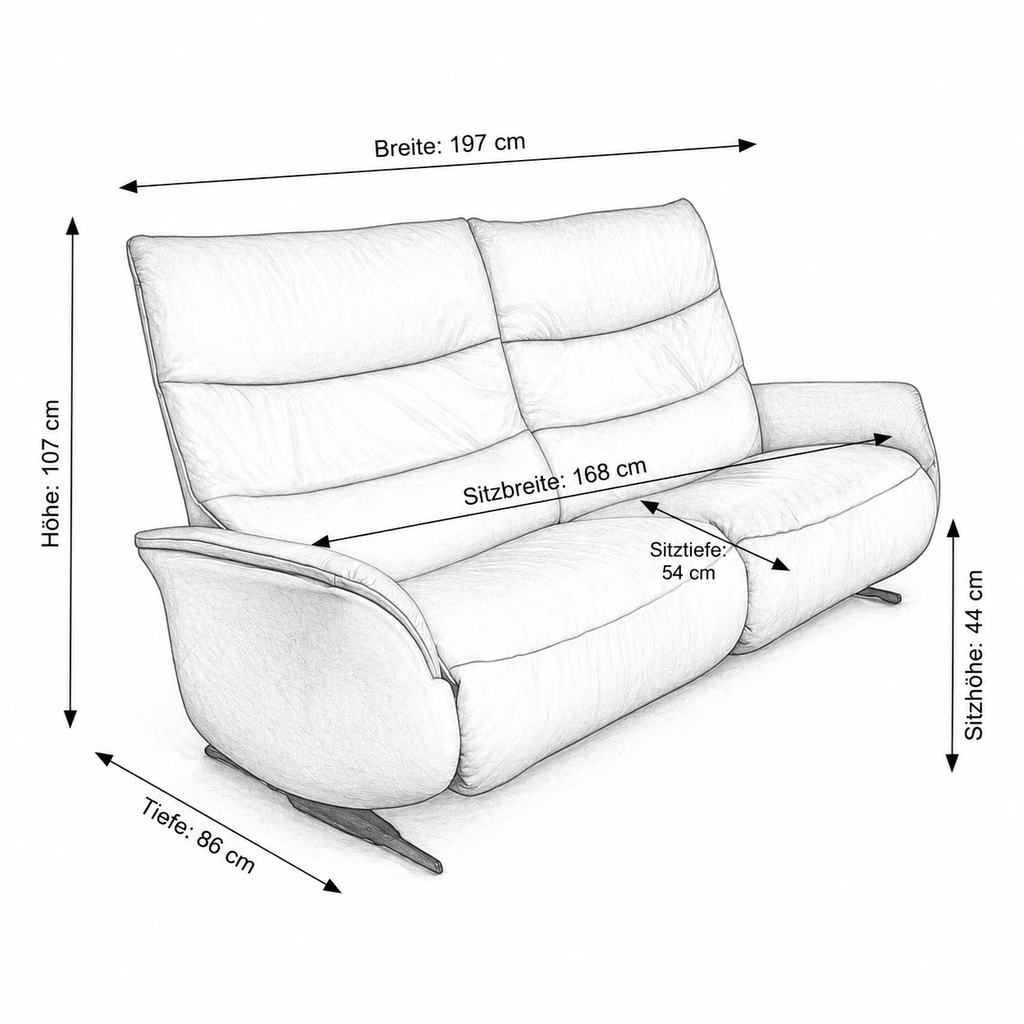 Himolla 4081 Cumuly – 3-Sitzer in Longlife Soft Rauch