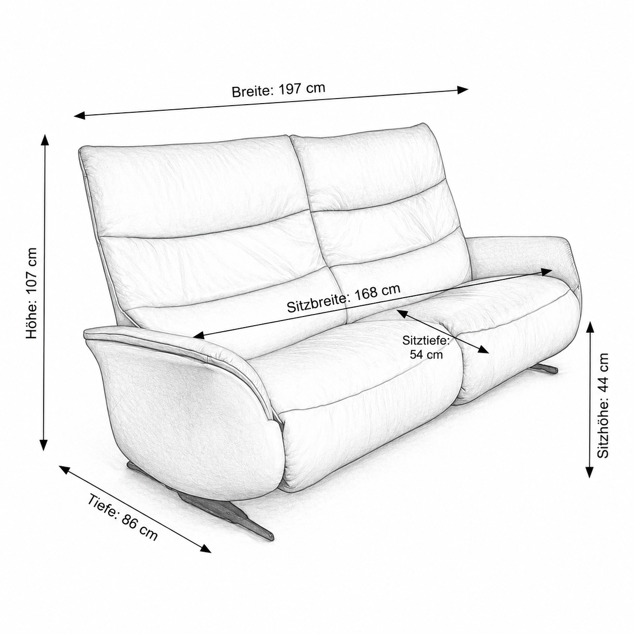 Himolla 4081 Cumuly – 3-Sitzer in Longlife Soft Rauch
