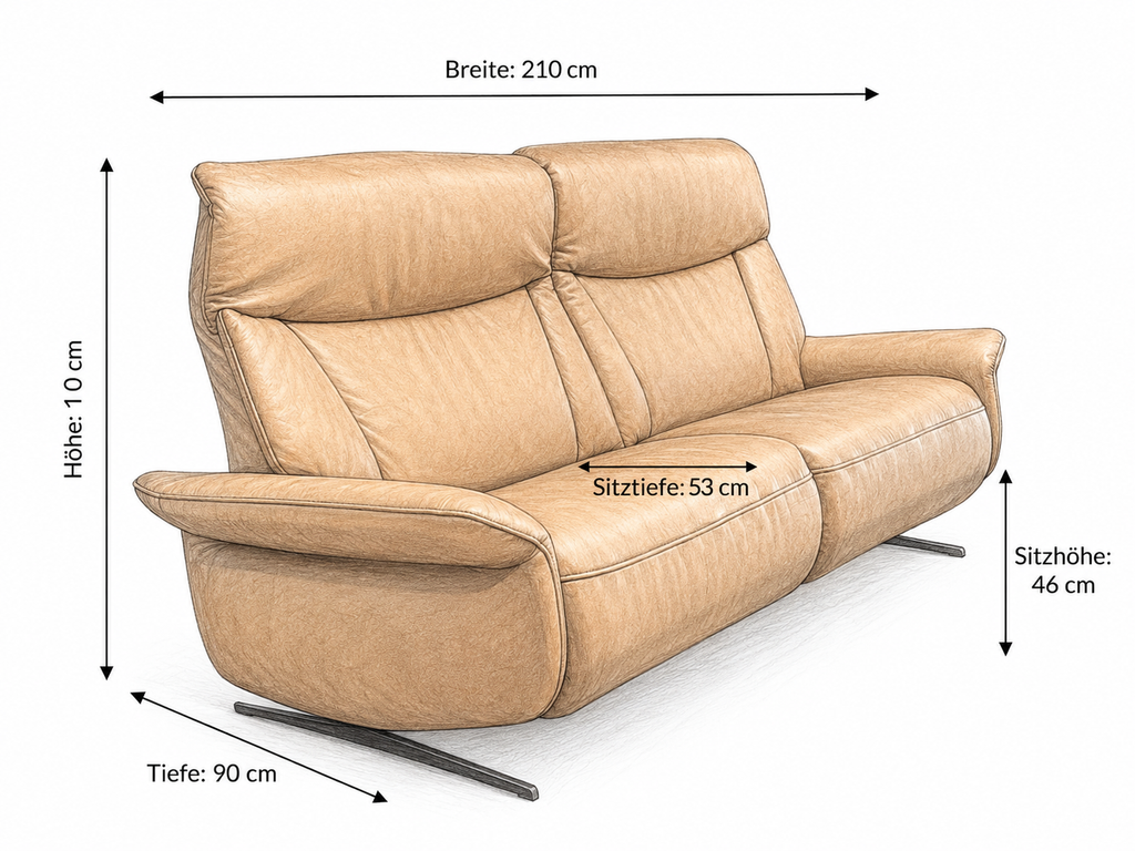 Himolla 4473 Varia – 3-Sitzer in Eleganza Tortuga