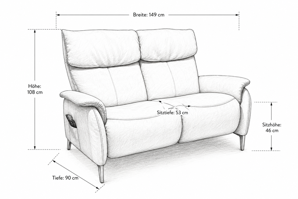 Himolla 4868 Cumuly – 2-Sitzer in Nuvano Cloud
