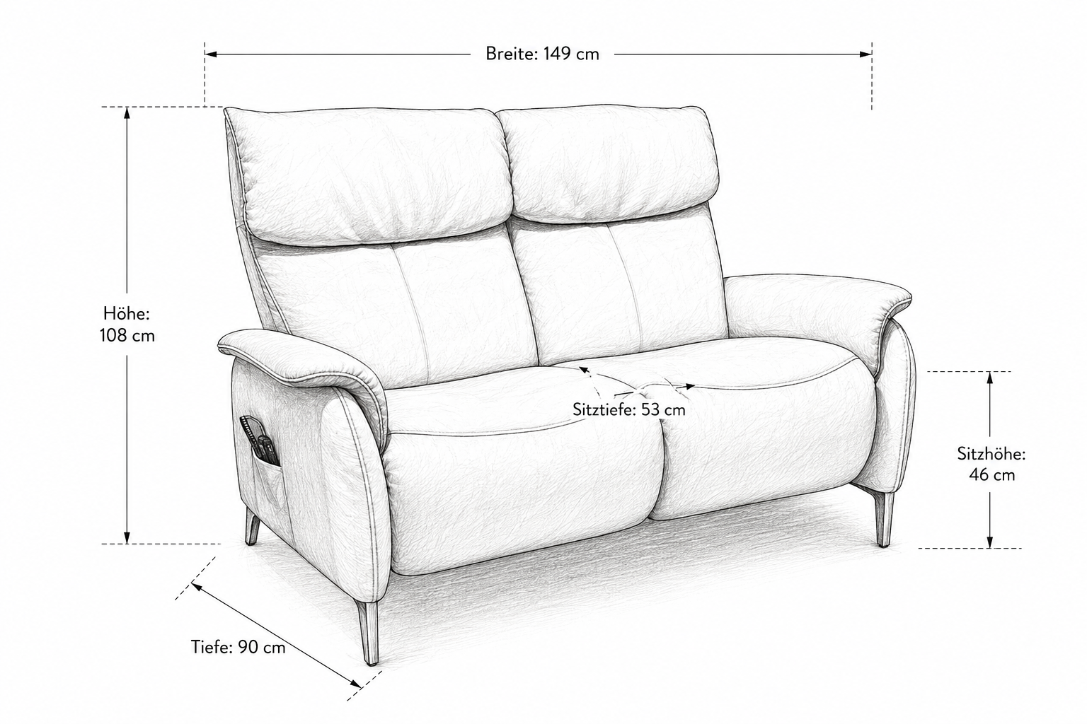 Himolla 4868 Cumuly – 2-Sitzer in Nuvano Cloud