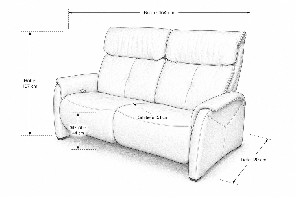 Himolla 4927 Cumuly Wallfree – 2,5-Sitzer in Longlife Soft Bianco
