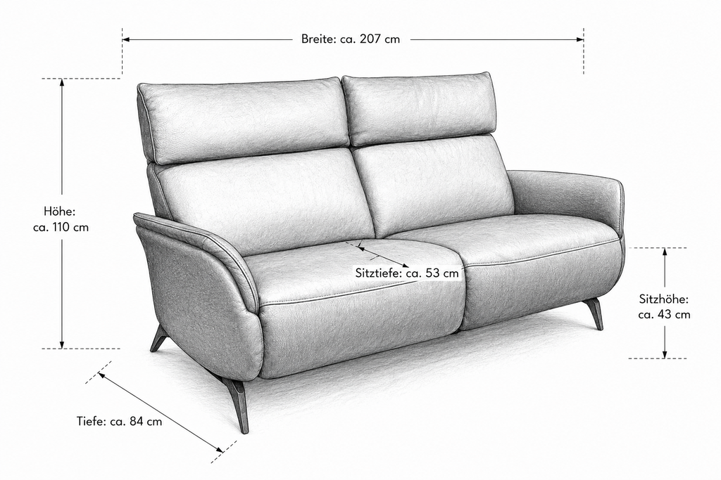 Himolla 4170 Cumuly Relaxsofa – 2,5-Sitzer Leder Mariposa Onyx