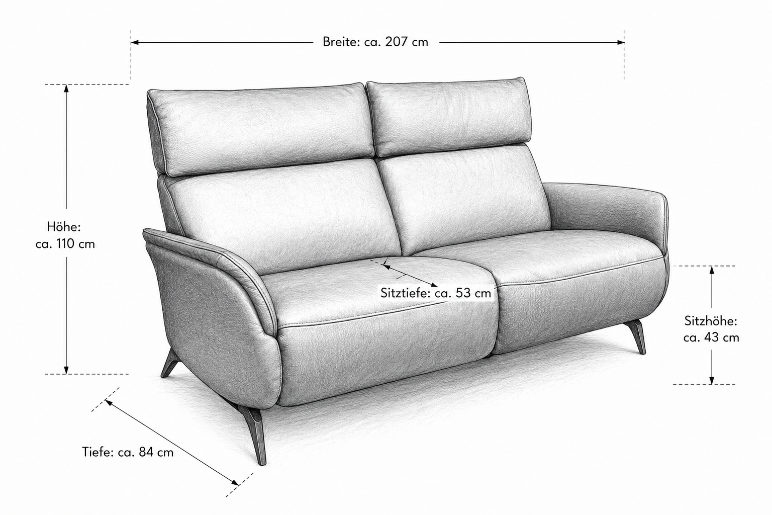 Himolla 4170 Cumuly Relaxsofa – 2,5-Sitzer Leder Mariposa Onyx