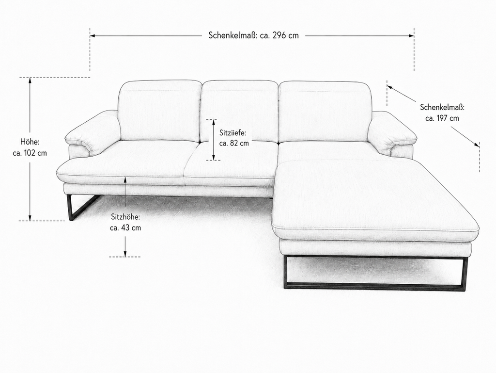 JOOP! 8153 Studio – Ecksofa in Q2 Uni Natur
