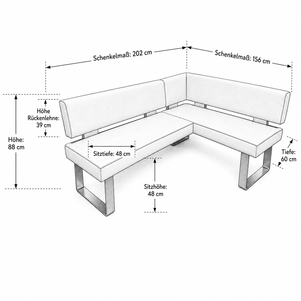 Eckbank K+W 4391 GamePlus - Microfaser Beige