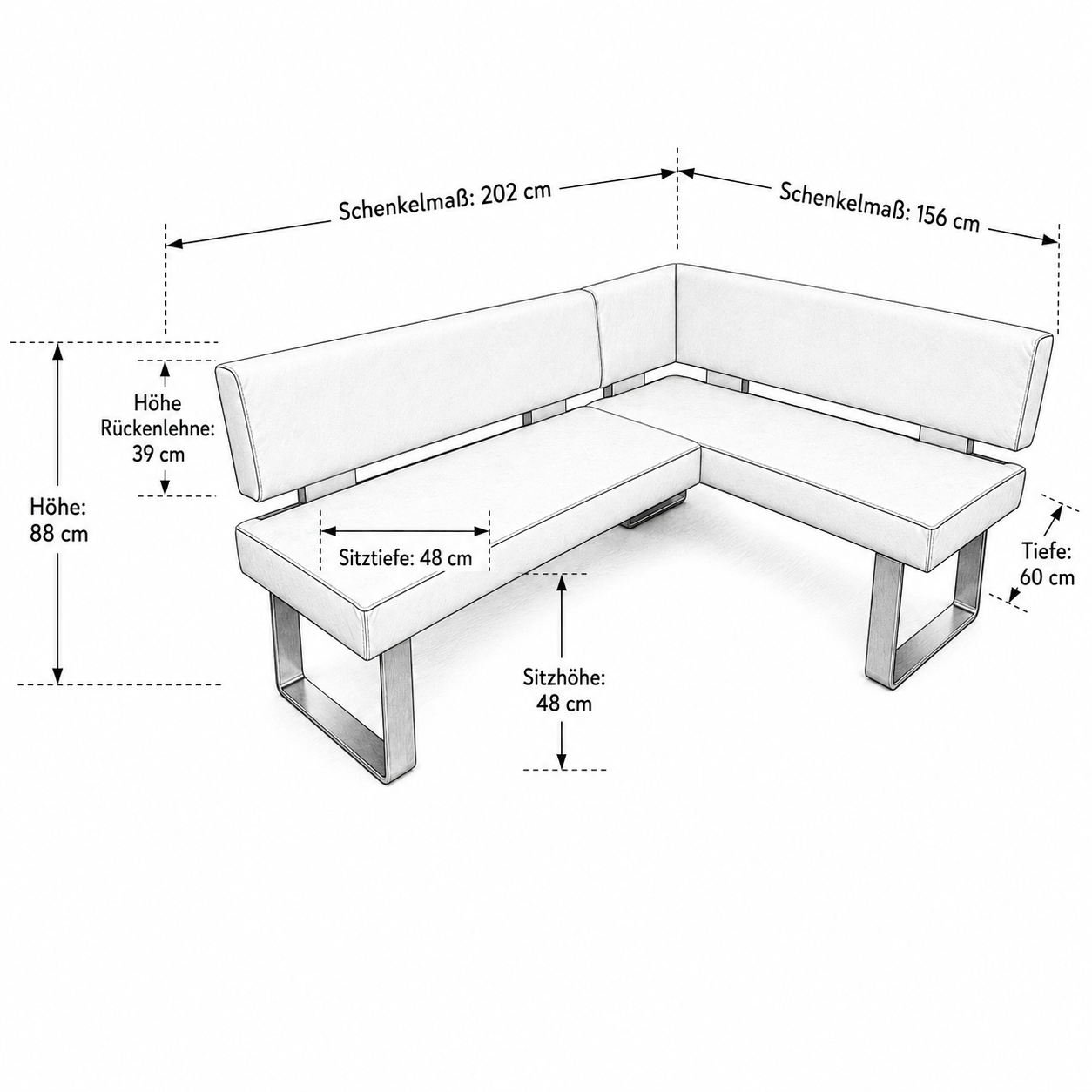 Eckbank K+W 4391 GamePlus - Microfaser Beige