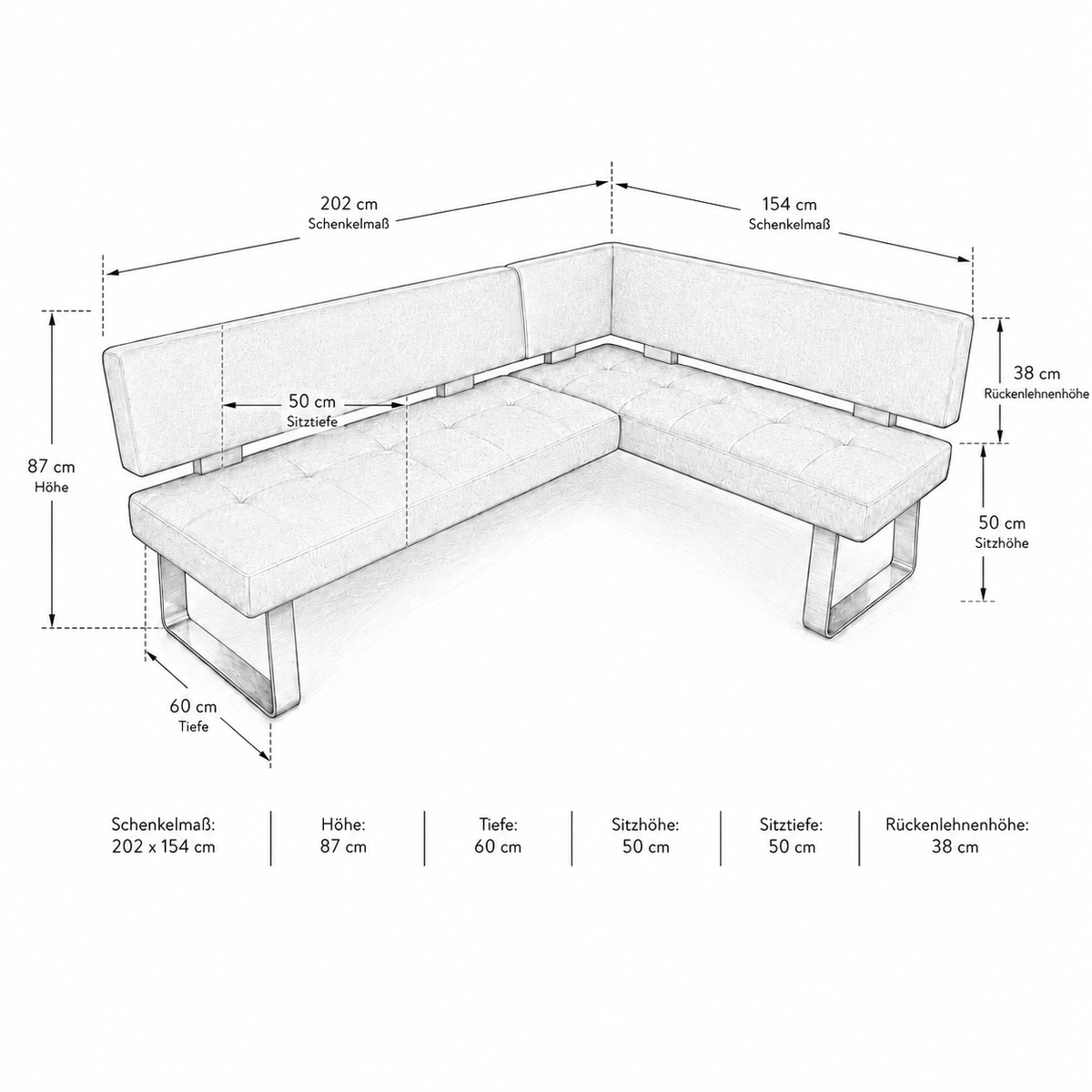 Eckbank K+W Game I 4191 - Stoff Light Grey