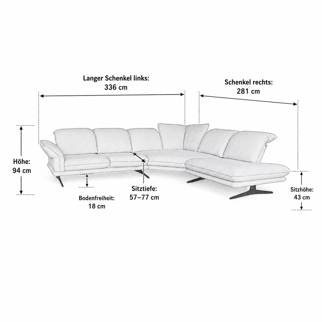 Sofa W.Schillig 24670 "olivia" – Stoff Beige