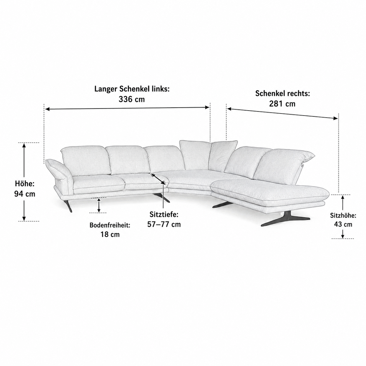 Sofa W.Schillig 24670 "olivia" – Stoff Beige