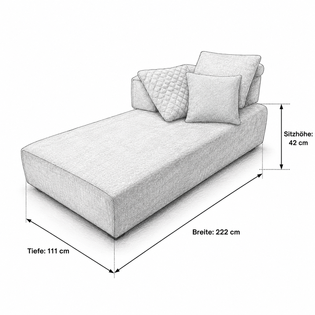 Lounge Sofa W.Schillig 19160 "mosaicSit" – Stoff Sheep