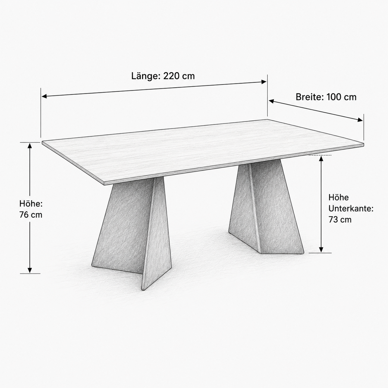 Lavida Prag Tisch – Wildeiche Bianco (220×100 cm)