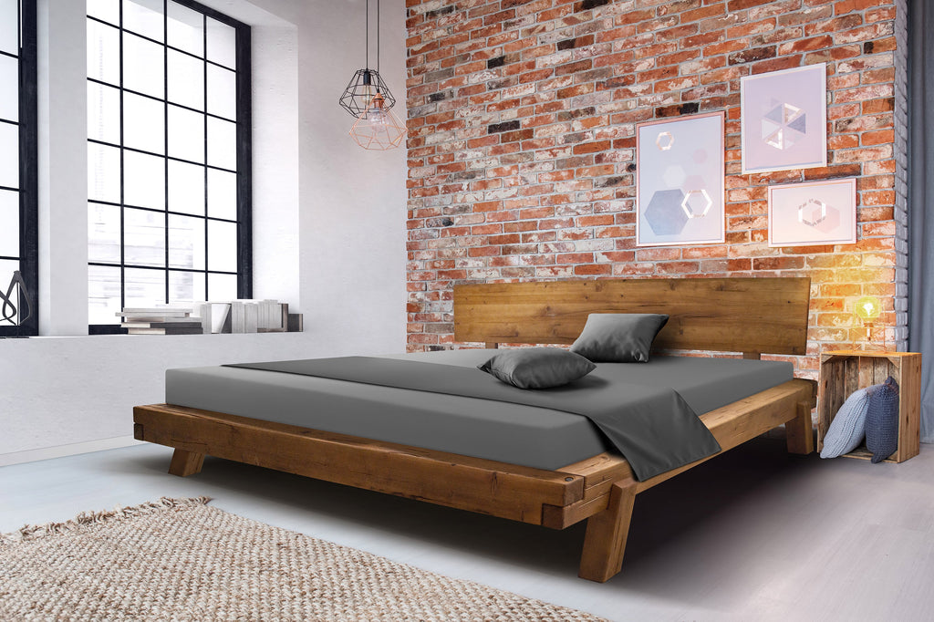 Bett Family Eichenoptik Massivholz - 240cm Breite