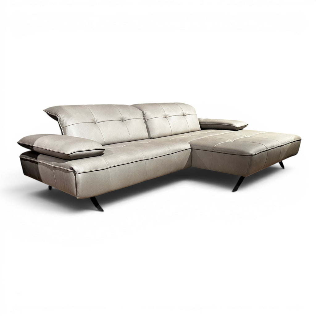 JOOP! 8111 Square Ecksofa – Leder Soft Nappa Shadow