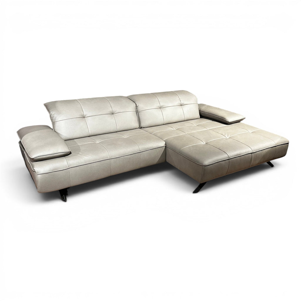 JOOP! 8111 Square Ecksofa – Leder Soft Nappa Shadow