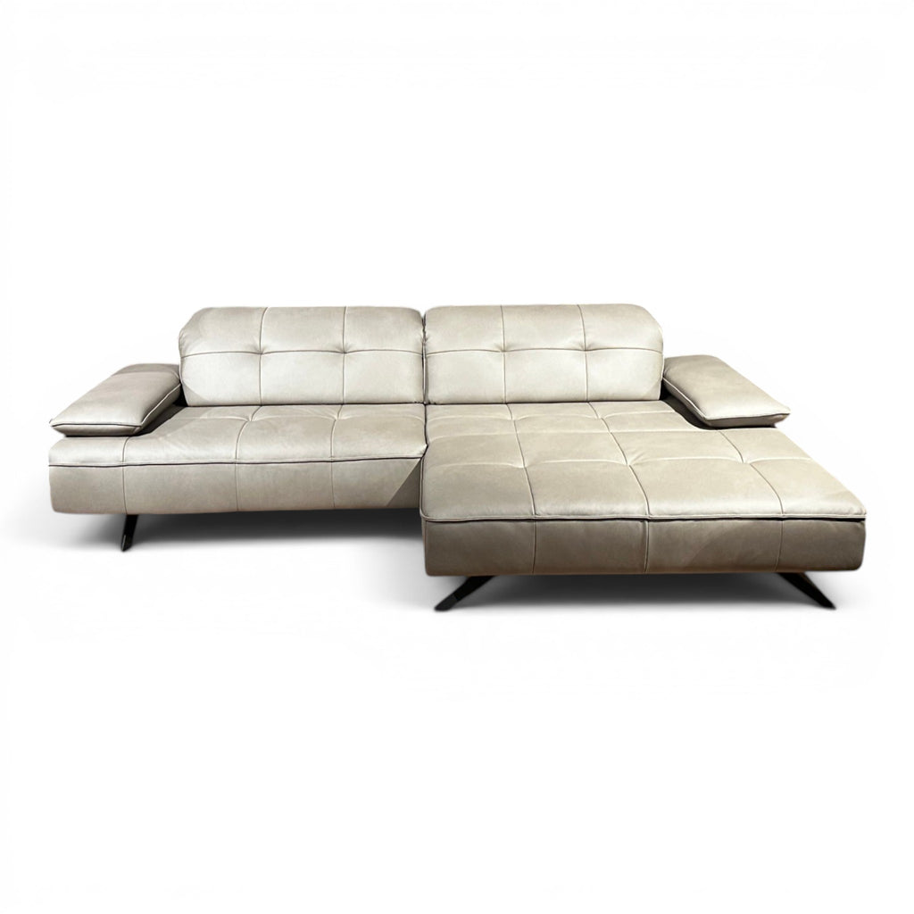 JOOP! 8111 Square Ecksofa – Leder Soft Nappa Shadow