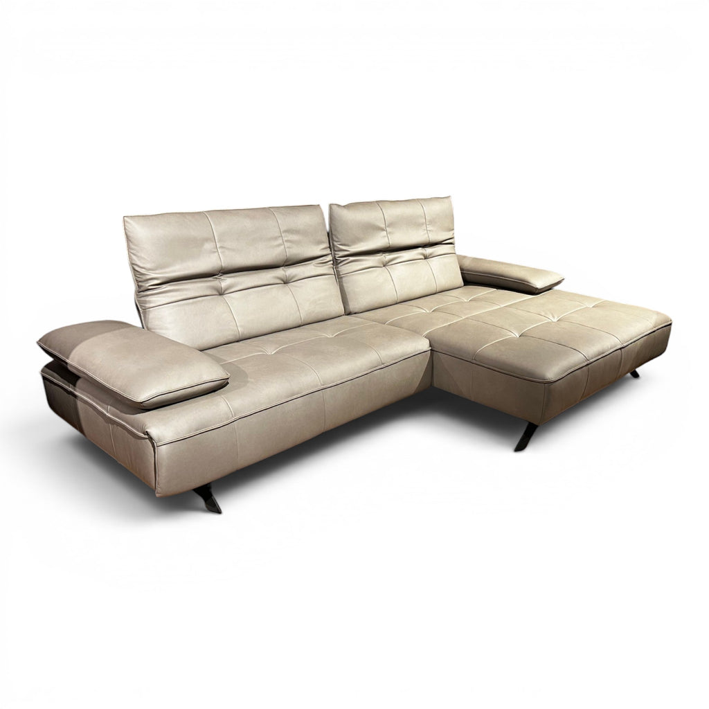 JOOP! 8111 Square Ecksofa – Leder Soft Nappa Shadow