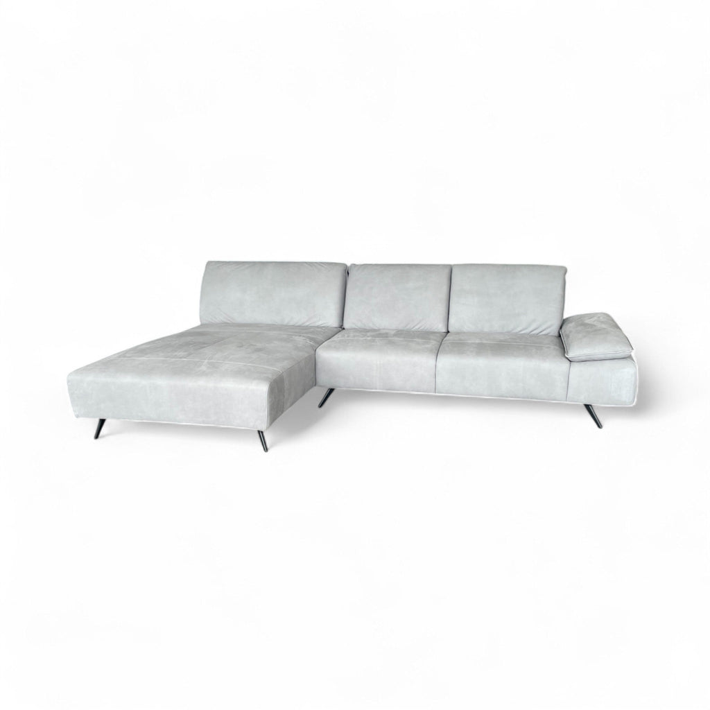 Ecksofa W.Schillig 16554 "fox" – Anilinleder Grau