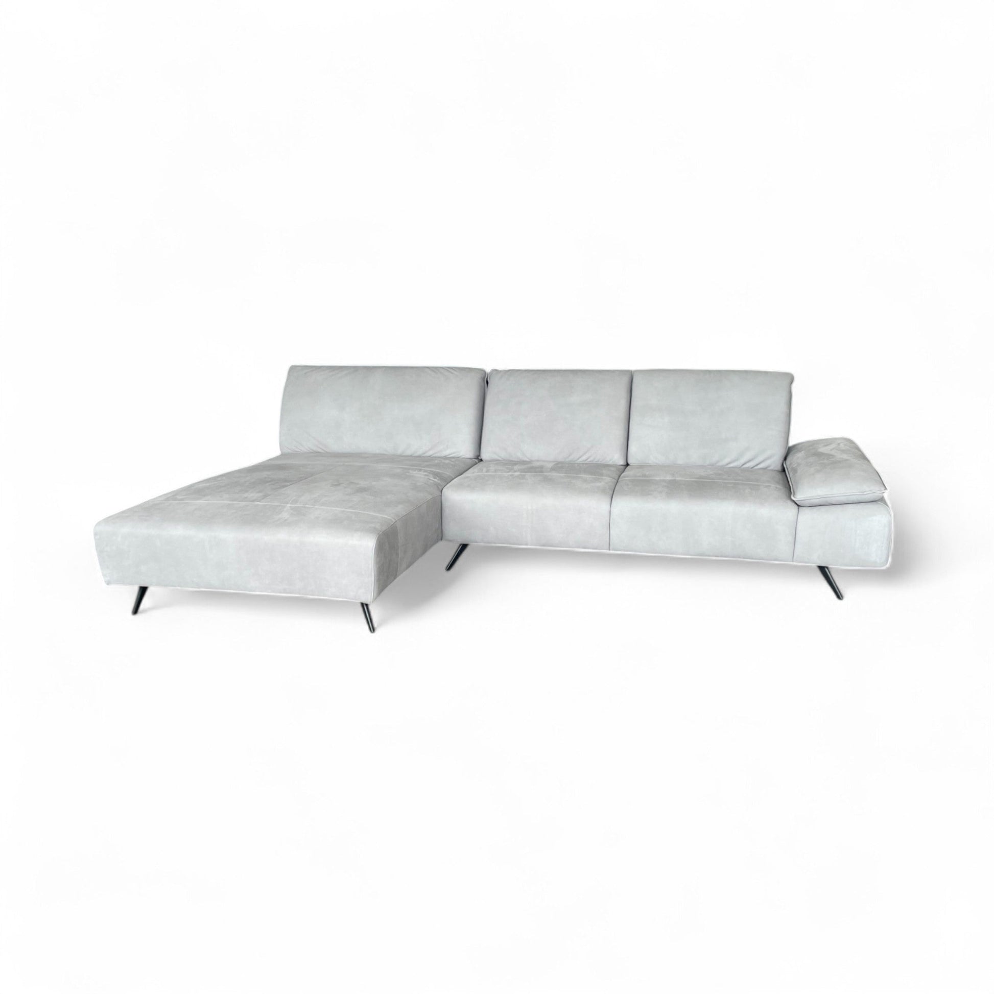 Ecksofa W.Schillig 16554 "fox" – Anilinleder Grau