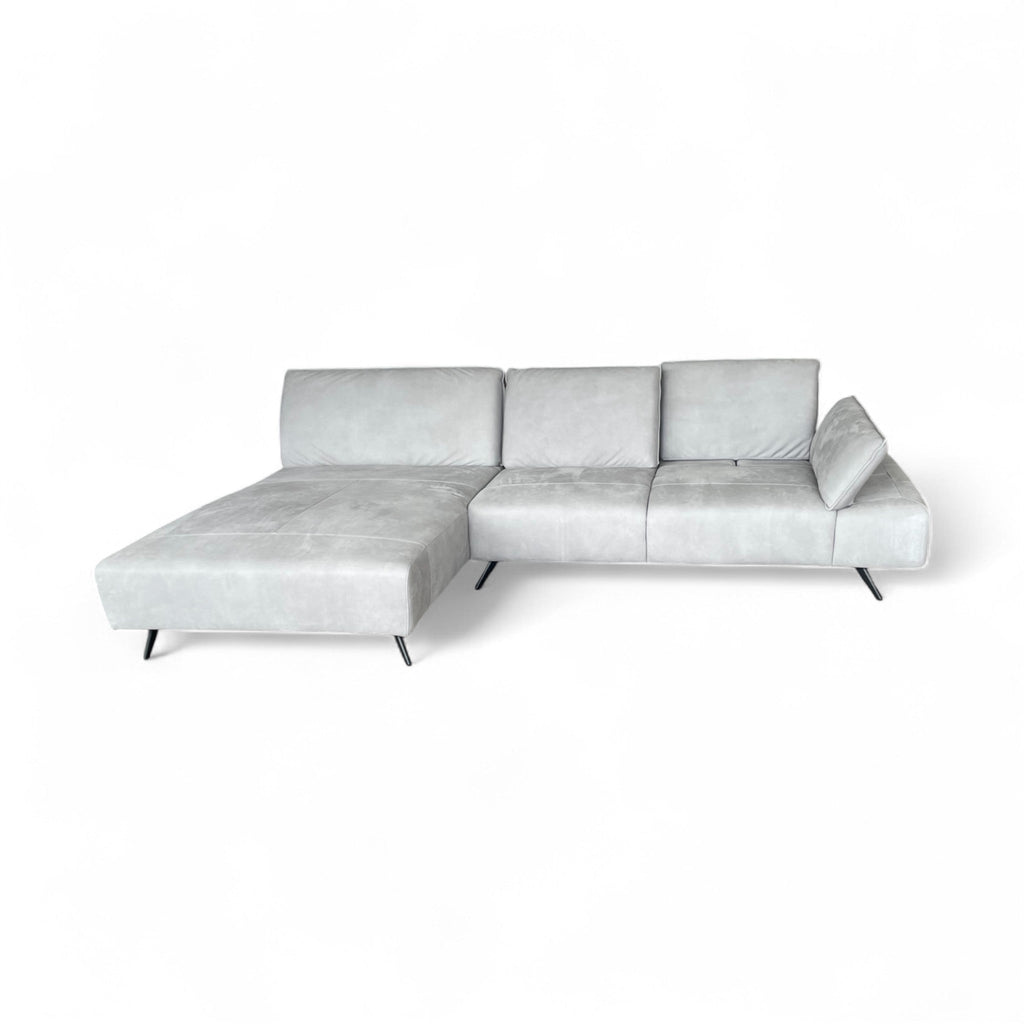 Ecksofa W.Schillig 16554 "fox" – Anilinleder Grau