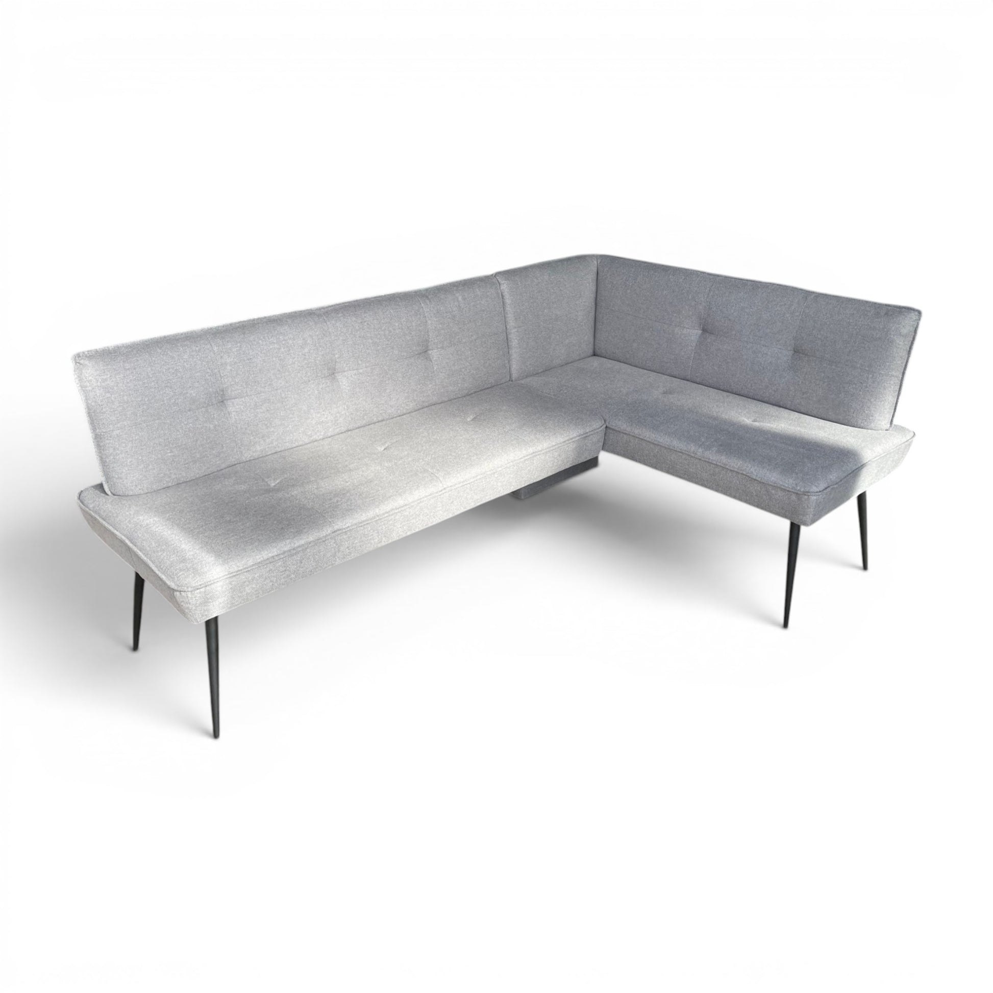 Eckbank K+W 4703 - Stoff Hellgrau - Einzelfüße