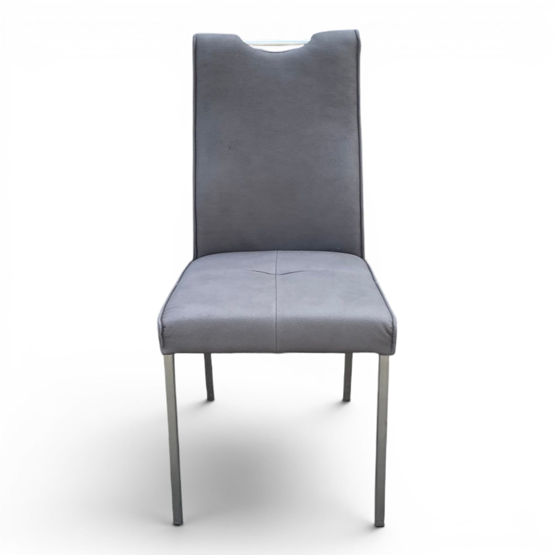 4-Fuß Stuhl 2er Set K+W 6396 - Microfaser Darkgrey