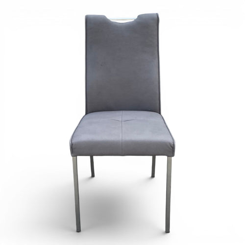 4-Fuß Stuhl 2er Set K+W 6396 - Microfaser Darkgrey