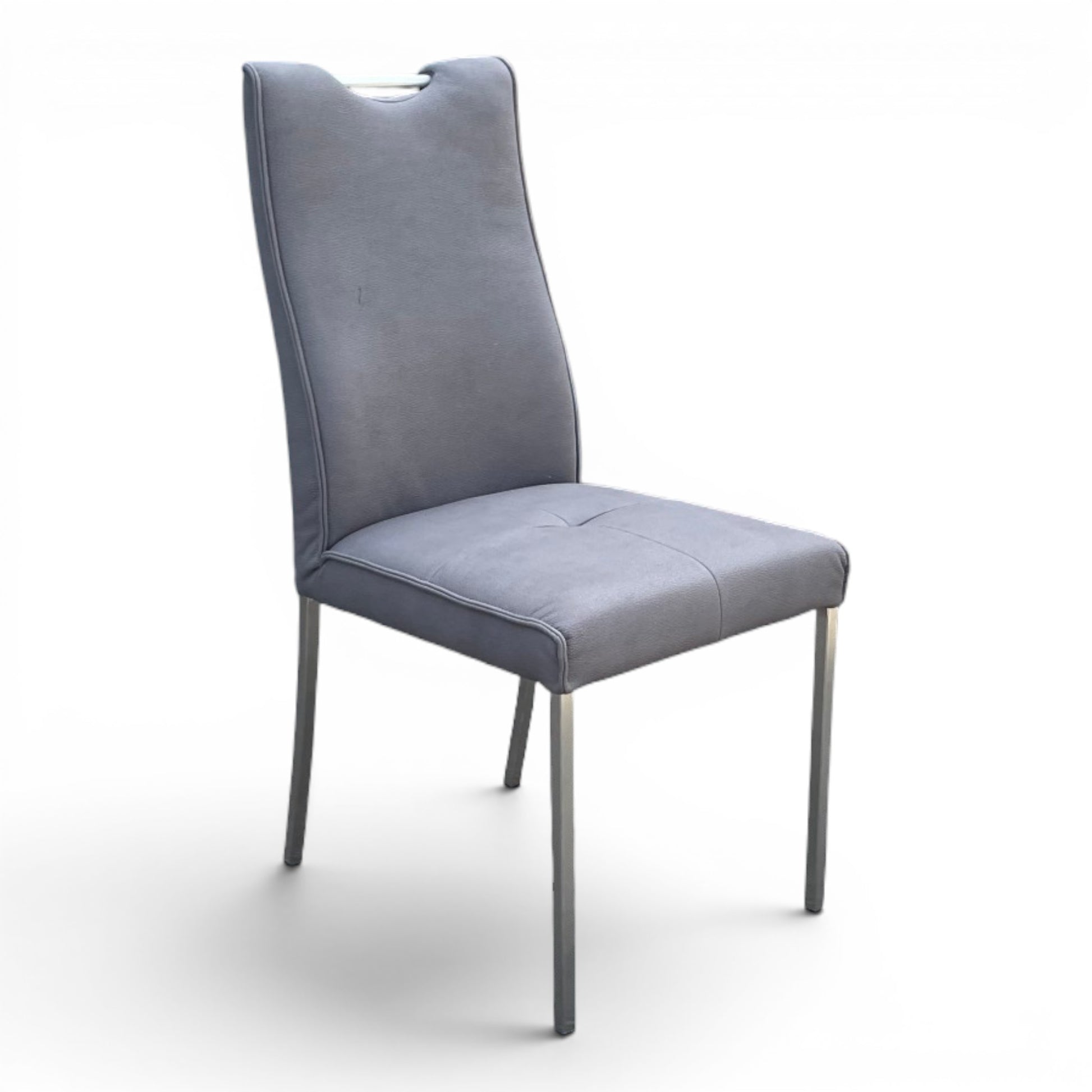 4-Fuß Stuhl 2er Set K+W 6396 - Microfaser Darkgrey
