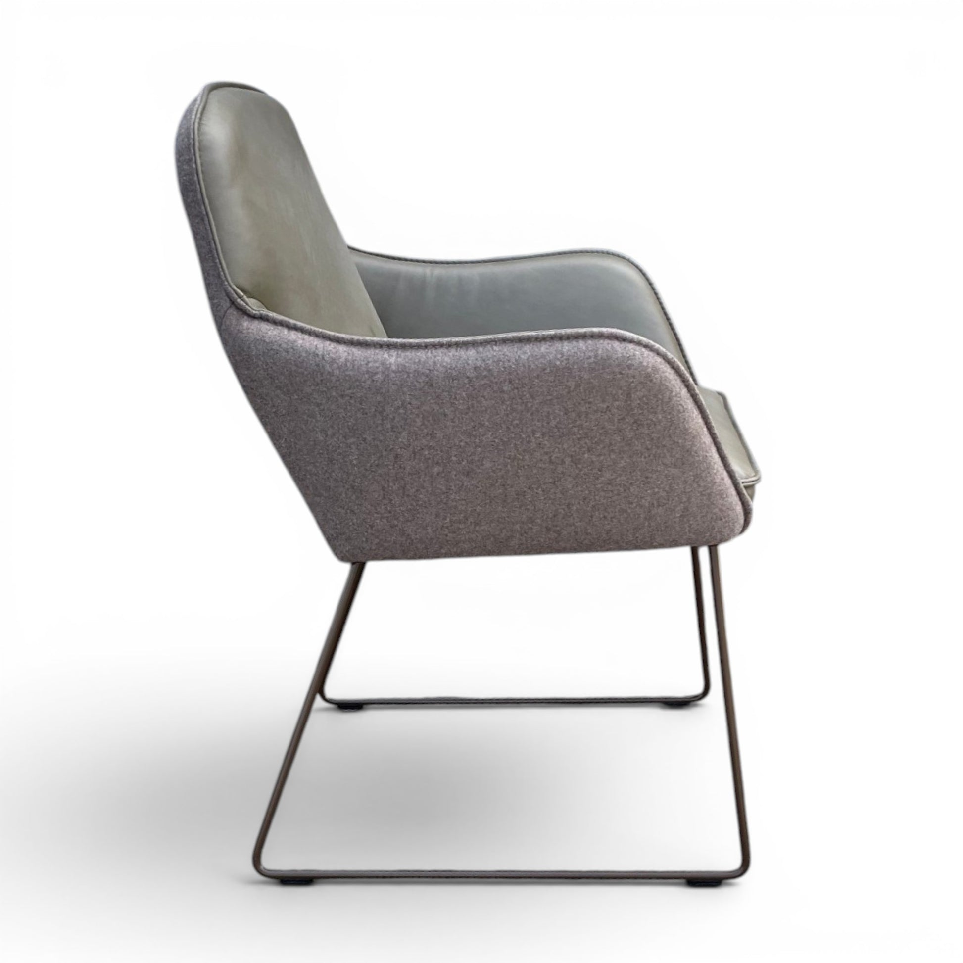 Sessel K+W - Leder & Filz Olive/Braun