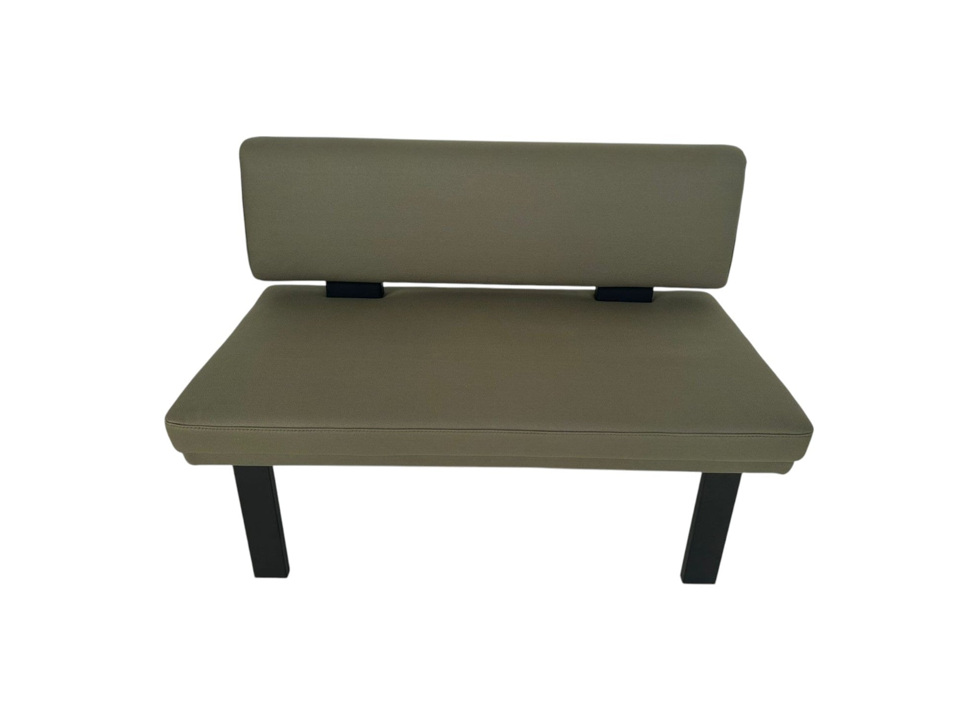 Sitzbank KW 4191 Game 117 cm – Metallkufen Schwarz, Lederoptik Armygreen | Stilvolle Sitzbank
