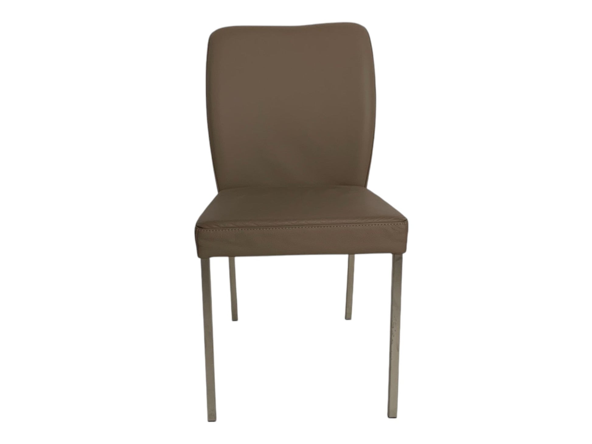 Stuhl K+W 6195 Vierfußstuhl – Edelstahl gebürstet, Leder Bronco 86 Smoke, elegantes Design