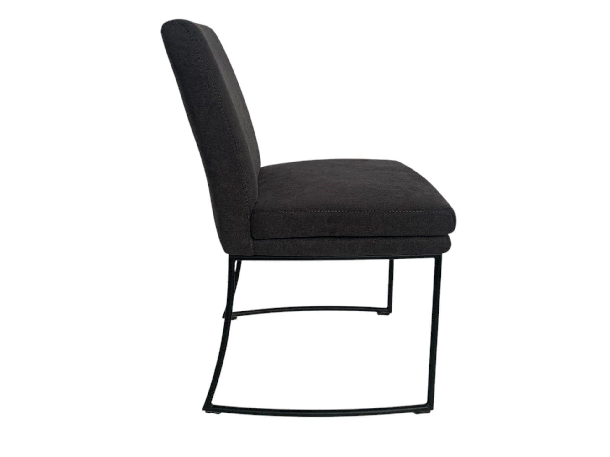 Stuhl K+W Kufenstuhl - Gestell Schwarz Matt, Stoff Anthrazit | Fotomuster | Exklusiver-Designstuhl