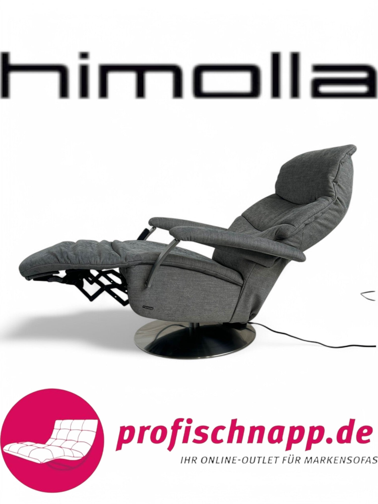 Sessel Himolla 7050 Easyswing Relaxsessel Medium – 2 Motoren, Webstoff 11 Leeds Platin, ergonomischer Fernsehsessel