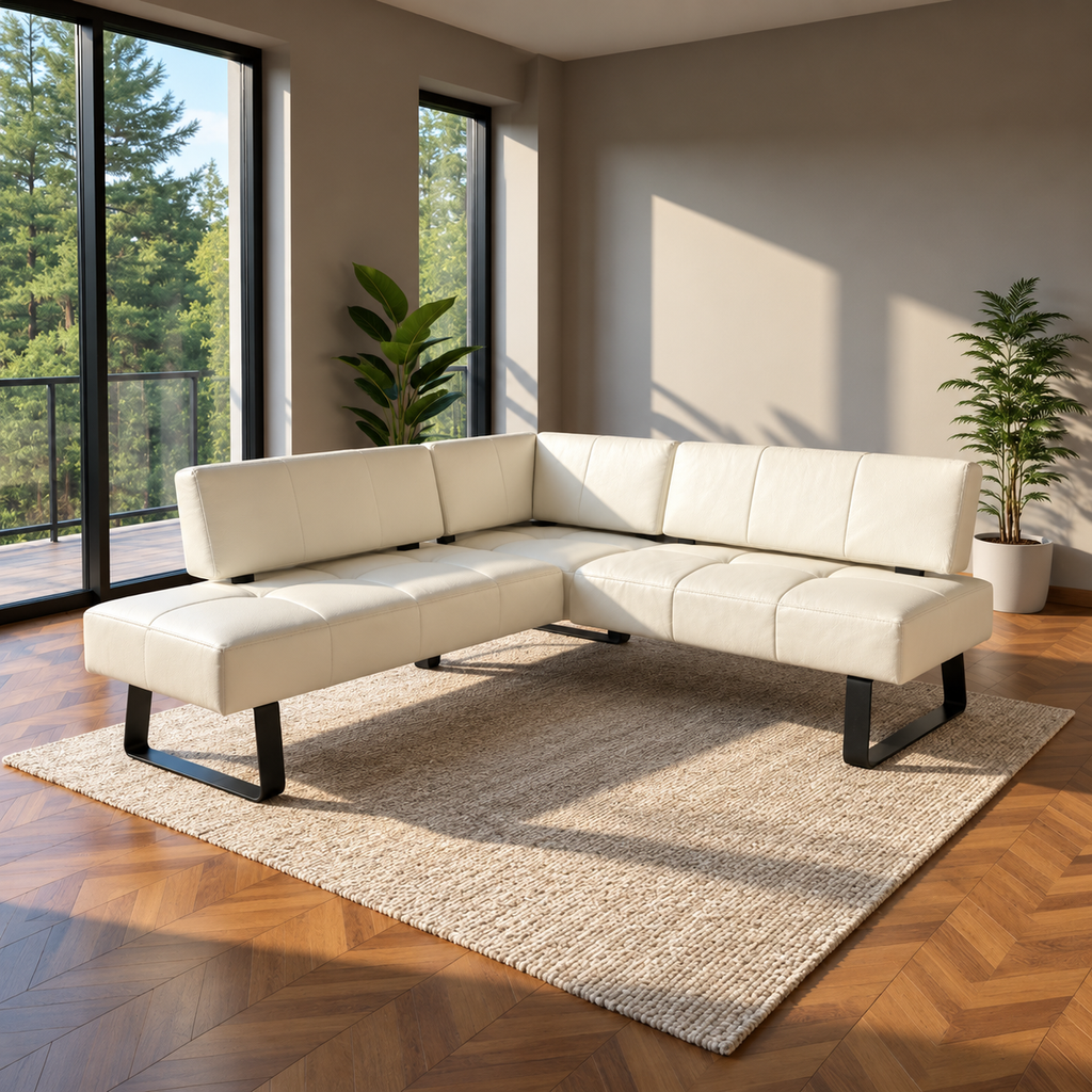 Eckbank K+W SPIDER II 7917 - Leder CASAY33 Bianco