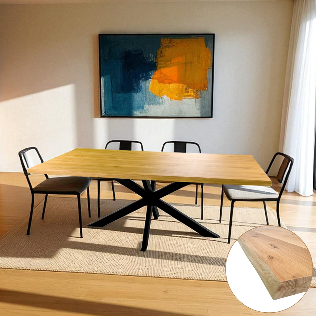 Tisch FRED Double-X - Massivholz Eiche