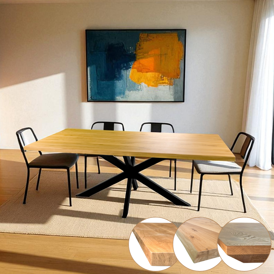 Tisch FRED Double-X - Massivholz Eiche