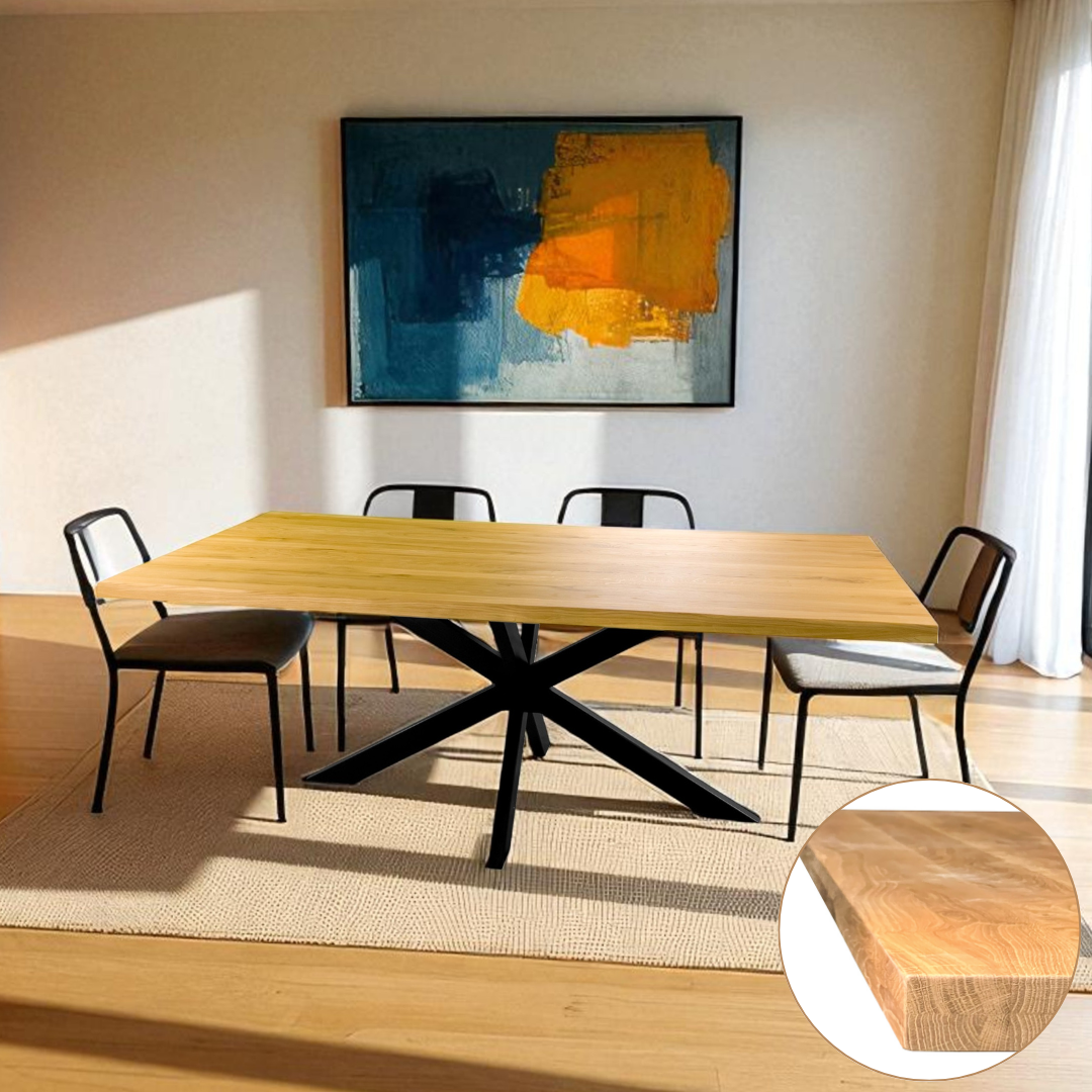 Tisch FRED Double-X - Massivholz Eiche