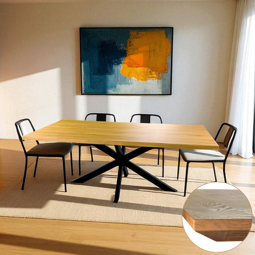 Tisch FRED Double-X - Massivholz Eiche