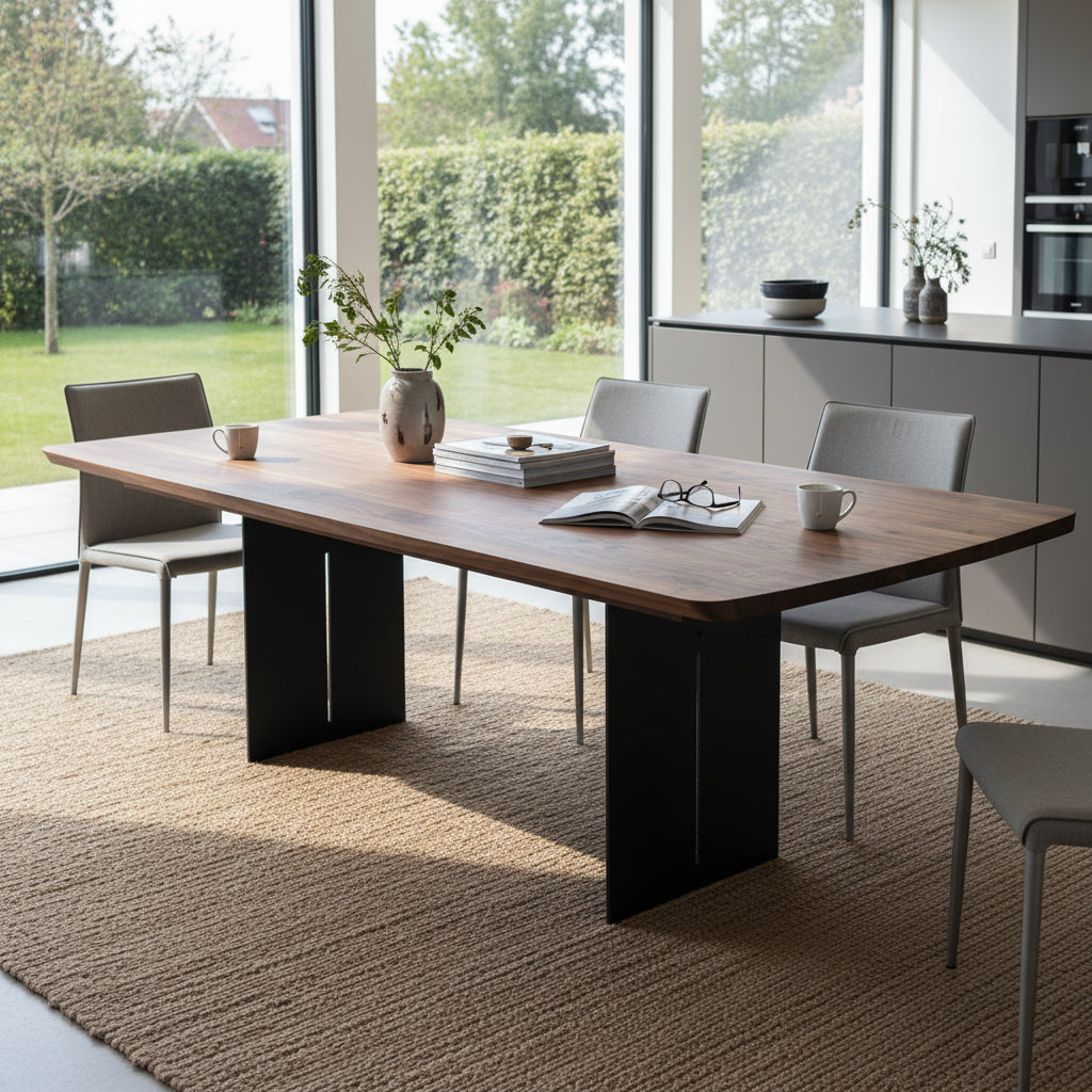 Lavida Freiform Synchro Auszugstisch – Nussbaum (240×100 + 80 cm)