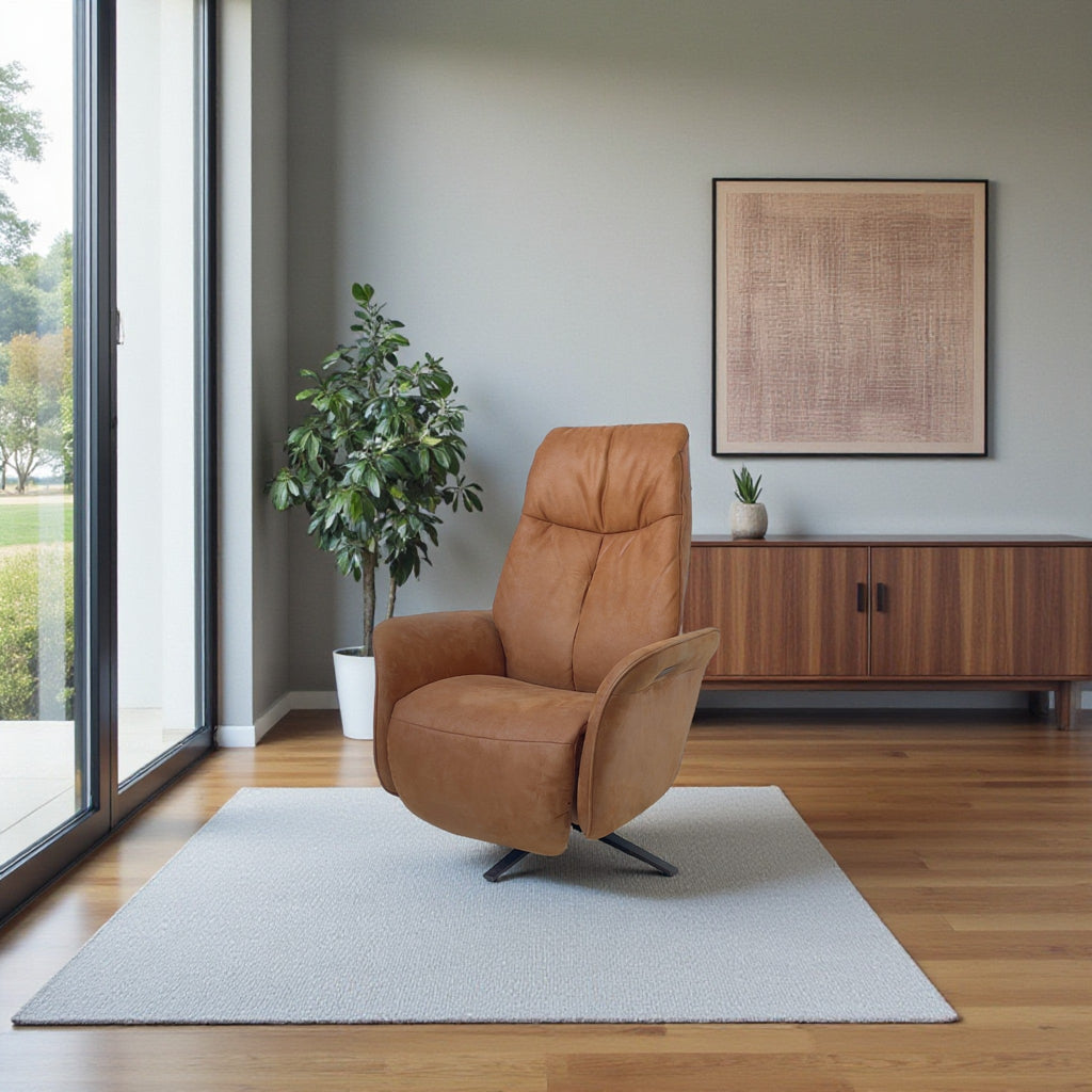 Sessel Himolla 7358 Easy-Swing - Aufstehhilfe, Microfaser Nevada Cognac