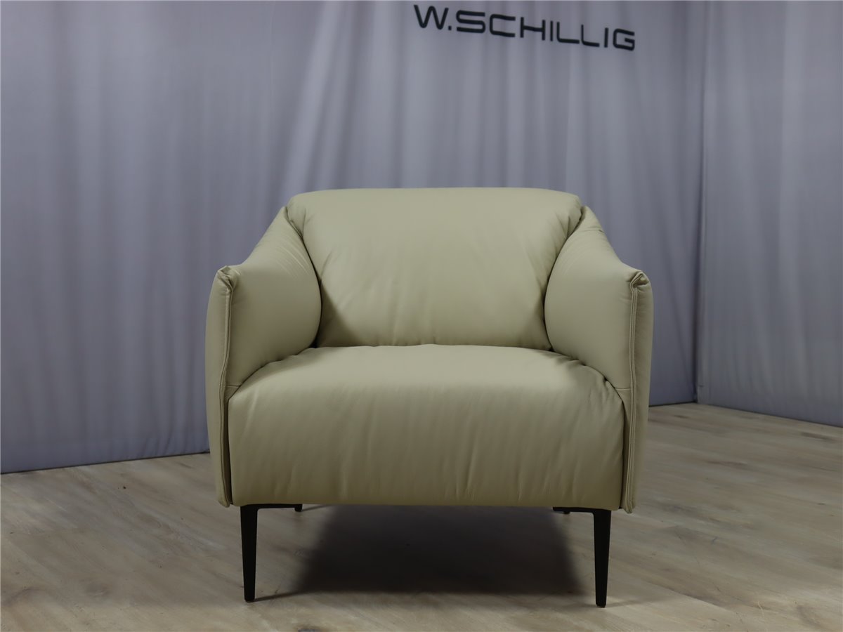 W SCHILLIG 15350 SALLY Sessel  Füsse schwarz Leder Longlife Z59 20 eisgrau  *Kundenstorno